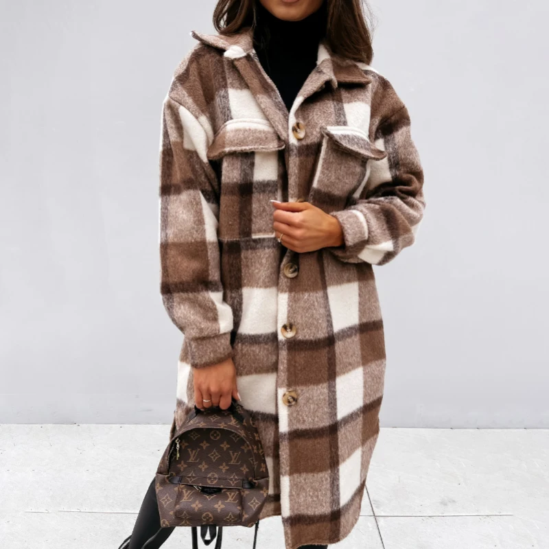 Spring and Autumn Long Sleeves Checked Print Blouse Sweet Plaid Pullover Folded Straight Spring 2021 Women's Coat Jacket
Spring and Autumn Long Sleeves Checked Print Blouse Sweet Plaid Pullover Folded Straight Spring 2021 Women's Coat Jacket