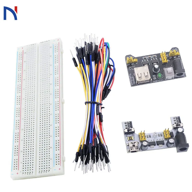 Макетная плата MB102 силовой модуль для Arduino набор из 65-ти соединительных кабелей
