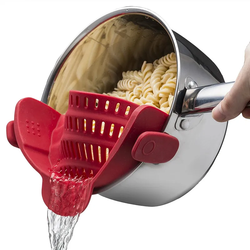 Wide mouth silicone draining pot side silicone drainer drain basket Fruit noodles filter and leak-proof
Wide mouth silicone draining pot side silicone drainer drain basket Fruit noodles filter and leak-proof