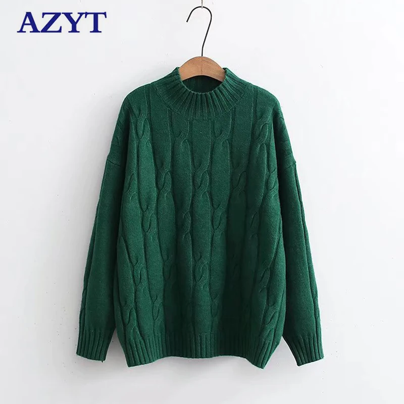 AZYT Korean Loose Solid Women Sweater Pullovers Winter Warm Mock Neck Women Base Sweater High Quality Knitwear Jumpers Female
AZYT Korean Loose Solid Women Sweater Pullovers Winter Warm Mock Neck Women Base Sweater High Quality Knitwear Jumpers Female