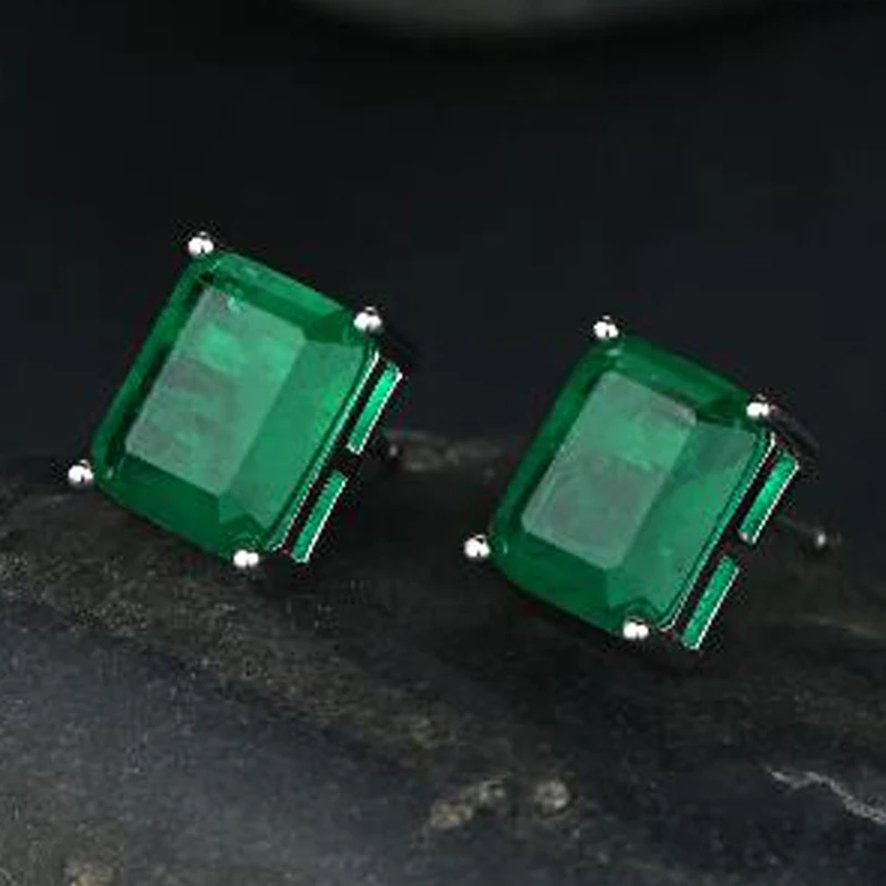 100% 925 Sterling Silver 8*10mm Synthetic Emerald Earrings Women Sparkling High Carbon Diamond Party Fine Jewelry Gift
100% 925 Sterling Silver 8*10mm Synthetic Emerald Earrings Women Sparkling High Carbon Diamond Party Fine Jewelry Gift