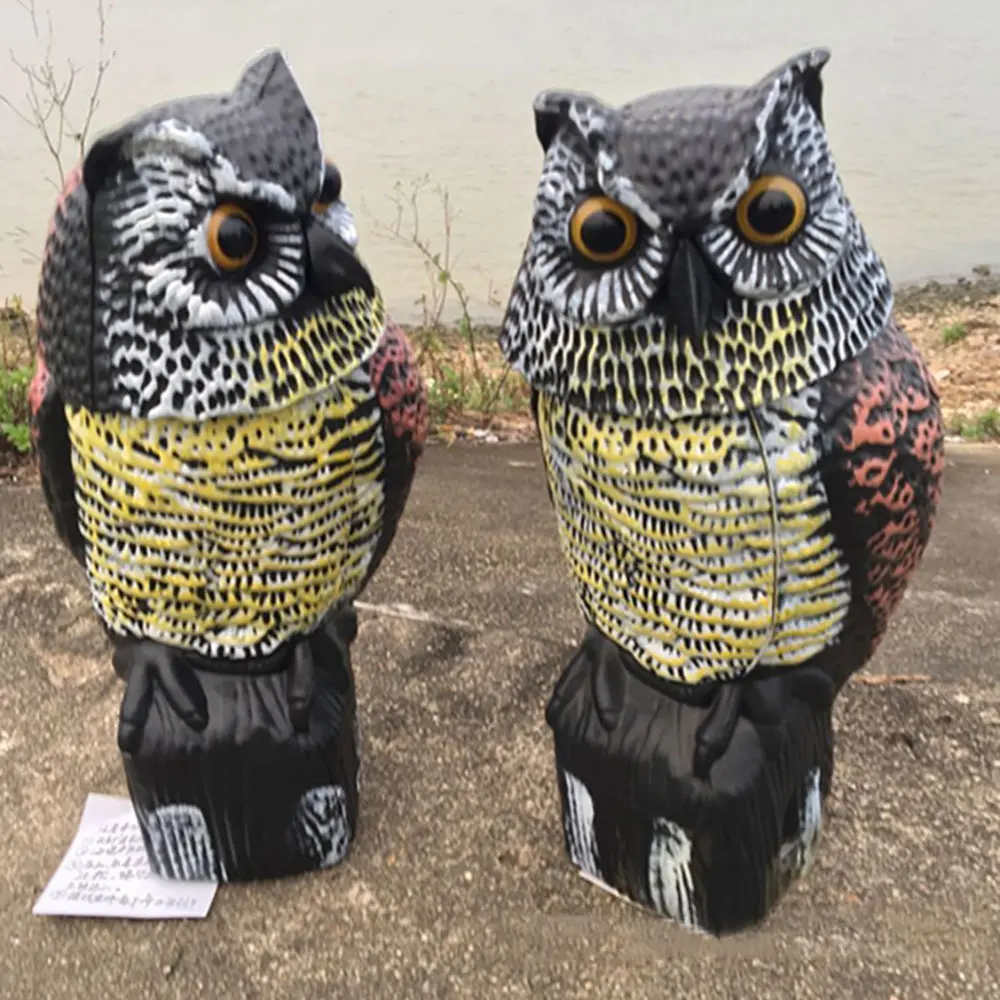 Outdoor Hunting Realistic Bird Scarer Rotating Head Owl Decoy Protection Repellent Bird Pest Control Scarecrow Garden Decor
Outdoor Hunting Realistic Bird Scarer Rotating Head Owl Decoy Protection Repellent Bird Pest Control Scarecrow Garden Decor
