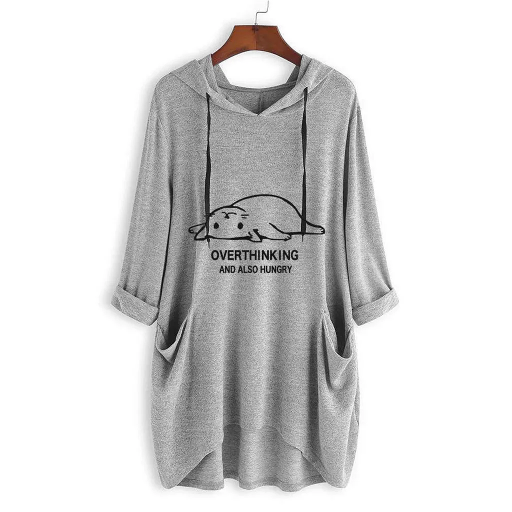 Women Casual Print Cat Ear Hooded Long Sleeves Letter Irregular Top Blouse oversized hoodie moleton feminina moletom kawaii 2021
Women Casual Print Cat Ear Hooded Long Sleeves Letter Irregular Top Blouse oversized hoodie moleton feminina moletom kawaii 2021