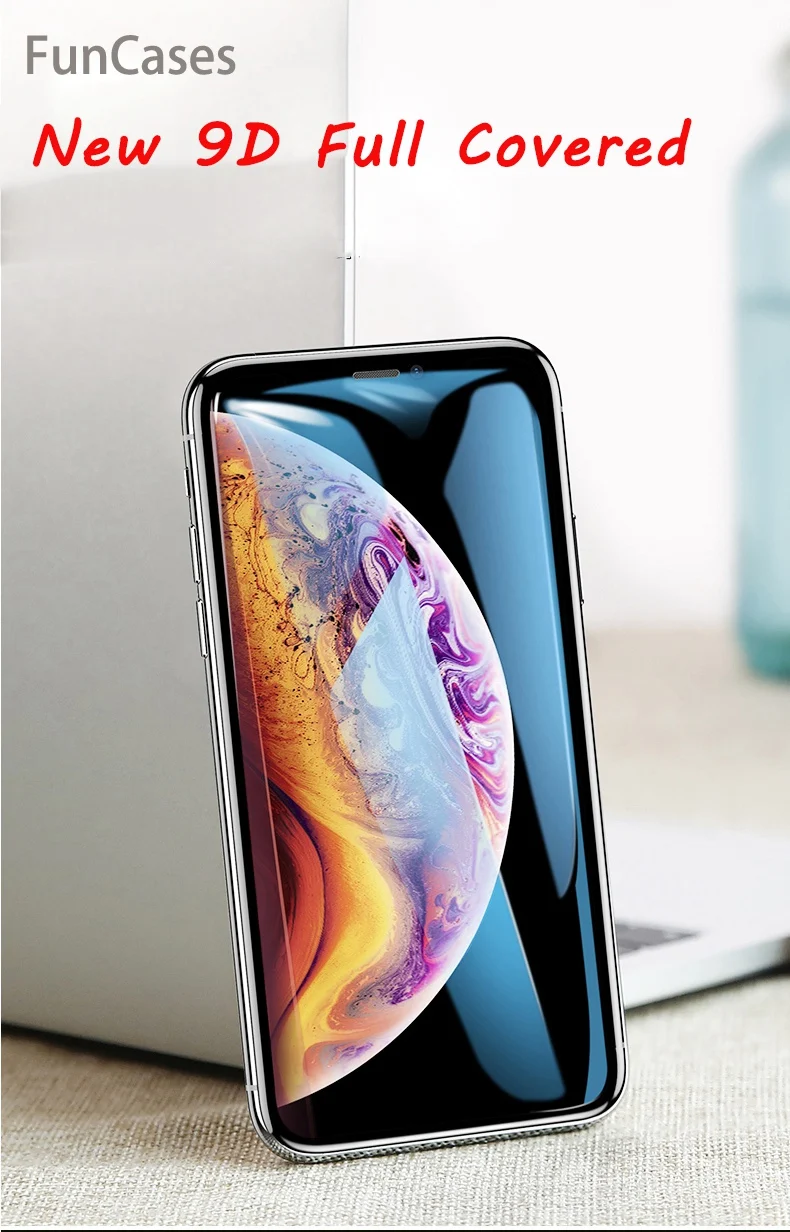 Закаленное стекло 9D с полным покрытием для iPhone X XS XR MAX защитная пленка экрана Sklo