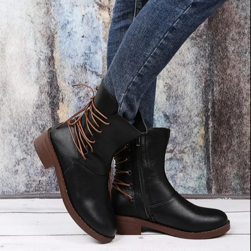 20201 Winter Boots Handmade Genuine Leather Lace-Up Combat Boots Retro Martin Boots Chunky Ankle Boots Combat Boots for Women
20201 Winter Boots Handmade Genuine Leather Lace-Up Combat Boots Retro Martin Boots Chunky Ankle Boots Combat Boots for Women