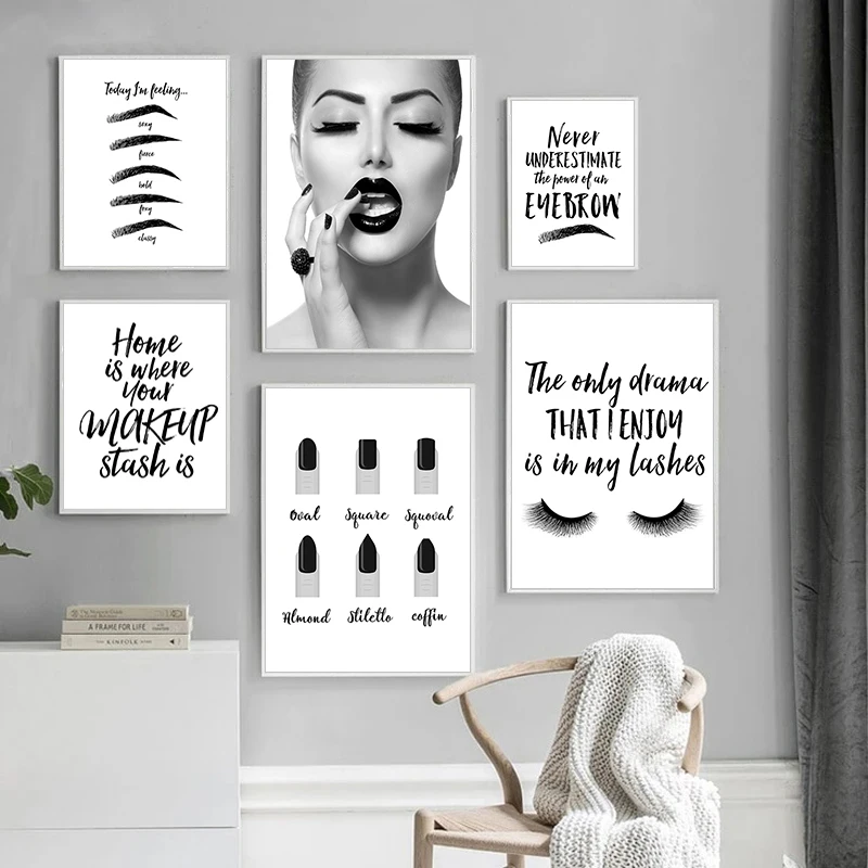 Woman Makeup Art Wall Canvas Painting Beauty Nails Eyebrow Art Print Lash Picture And Poster For Girl Room Home Decoration
Woman Makeup Art Wall Canvas Painting Beauty Nails Eyebrow Art Print Lash Picture And Poster For Girl Room Home Decoration