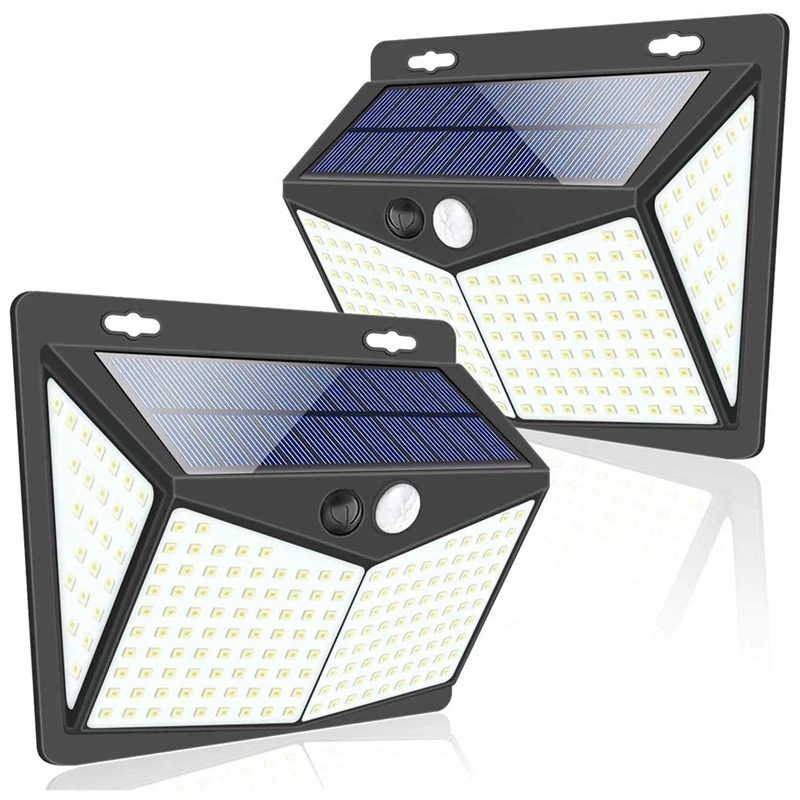 

2 Pack Solar Outdoor Light 208 LED/3 Modes 270 ° Outdoor Solar Lamp IP65 Waterproof Outdoor Lighting With Motion Sensor