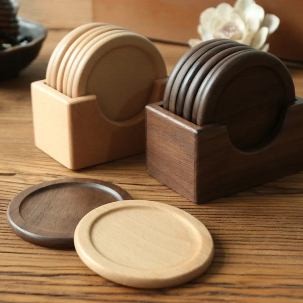 Wooden Tea Coaster Box Wood Tea Cup Pad Placemats Beech Black Walnut Round Heat Resistant Drink Mat Table Tea Coffee Cup Pad
Wooden Tea Coaster Box Wood Tea Cup Pad Placemats Beech Black Walnut Round Heat Resistant Drink Mat Table Tea Coffee Cup Pad