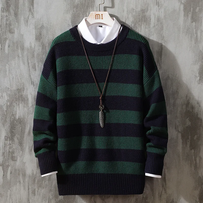 2021 New Men's Round Neck Pullover Striped Sweater Autumn and Winter Simple and Fashionable Flame Sweater Home Casual Jacket
2021 New Men's Round Neck Pullover Striped Sweater Autumn and Winter Simple and Fashionable Flame Sweater Home Casual Jacket