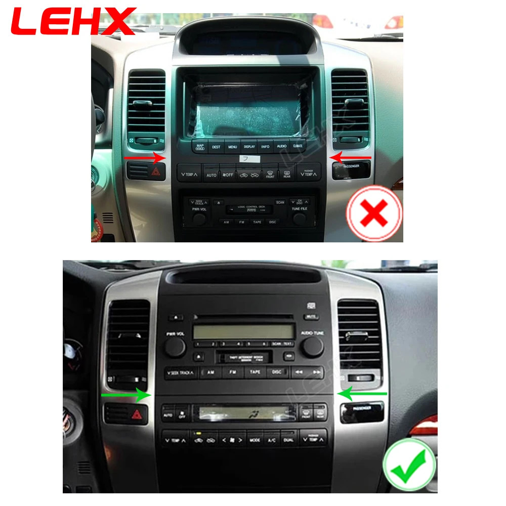 Автомагнитола LEHX для Toyota Land Cruiser Prado 120 2004 2009 мультимедийный видеоплеер с GPS