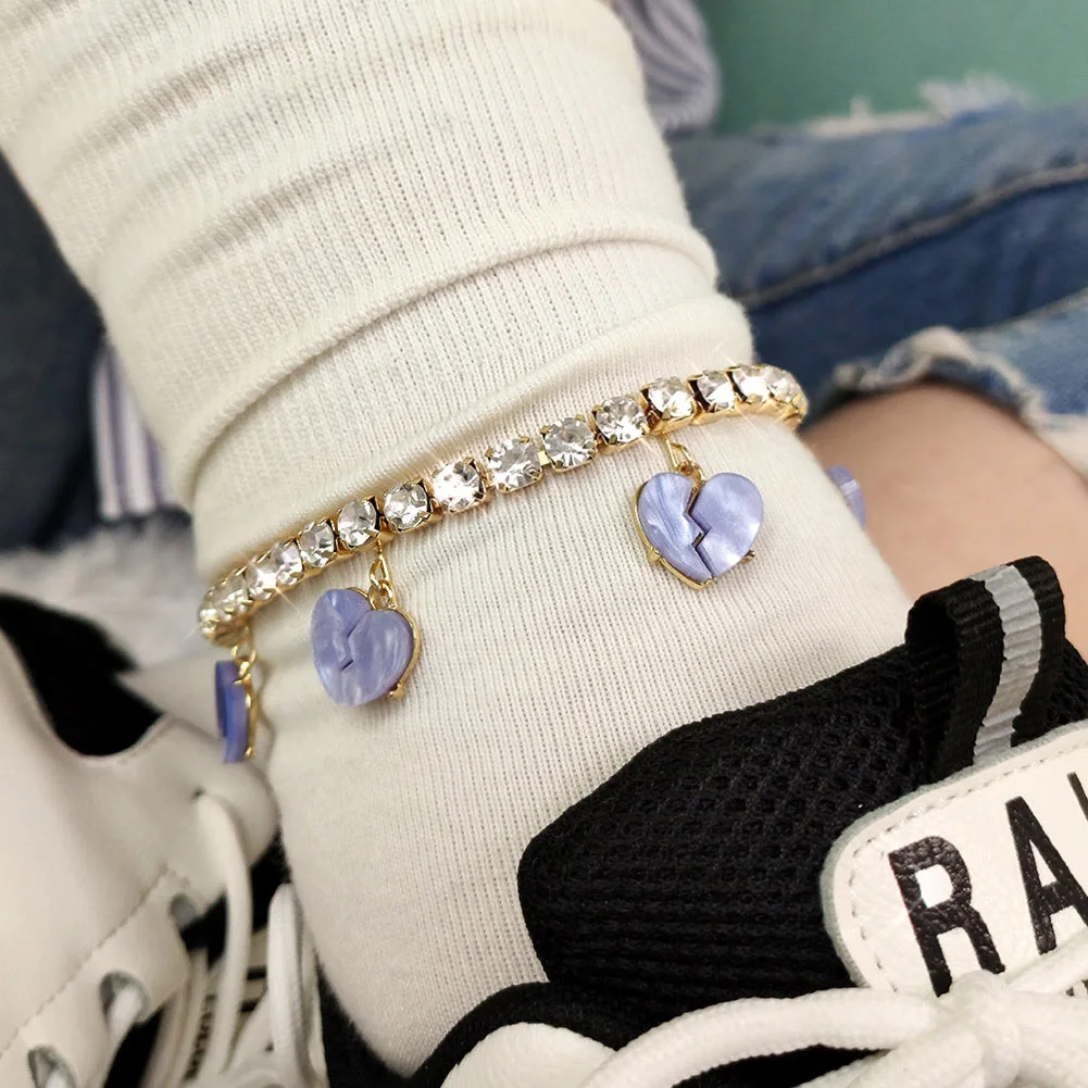 Flatfoosie Luxury Rhinestone Tennis Chain Heart Anklets Bracelet Women Barefoot Sandals Crystal Anklet On Leg Beach Accessories
Flatfoosie Luxury Rhinestone Tennis Chain Heart Anklets Bracelet Women Barefoot Sandals Crystal Anklet On Leg Beach Accessories