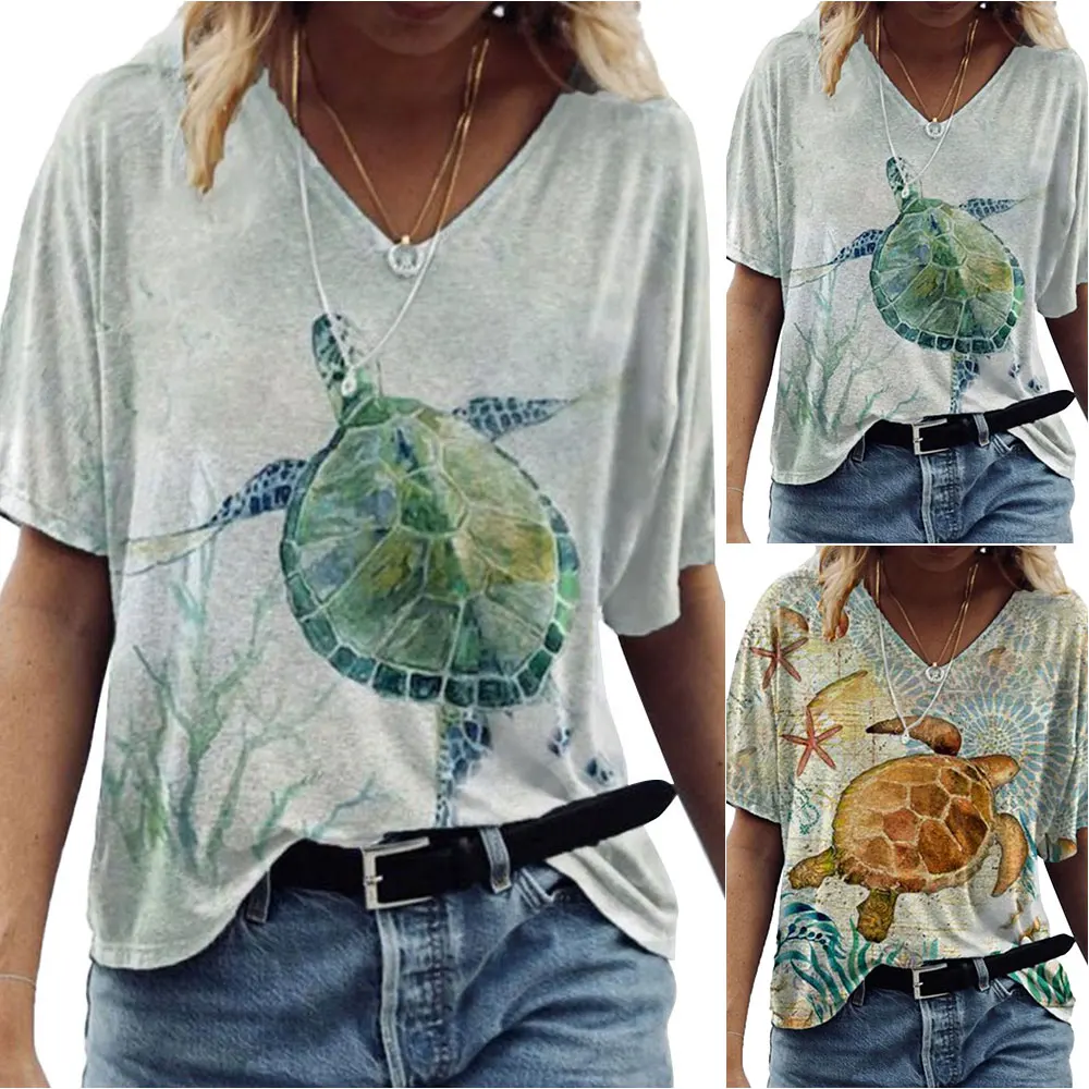VICABO Women Kawaii Tortoise Print T-shirt Summer Short Sleeve V-Neck Tops Loose Fashion Female Clothing Harajuku Tees
VICABO Women Kawaii Tortoise Print T-shirt Summer Short Sleeve V-Neck Tops Loose Fashion Female Clothing Harajuku Tees