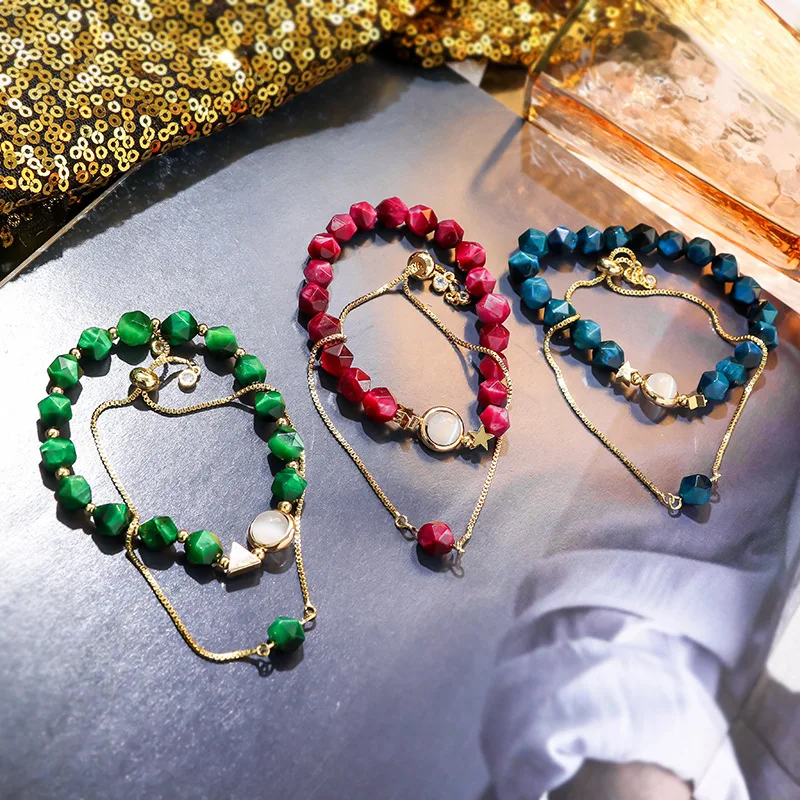 Korean Luxury Green Natural Stone Bracelet Woman Simple Personality Bracelet Set Girl Party Jewelry Accessories Anniversary Gift
Korean Luxury Green Natural Stone Bracelet Woman Simple Personality Bracelet Set Girl Party Jewelry Accessories Anniversary Gift