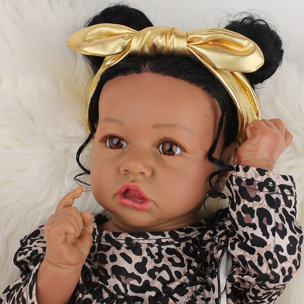 58CM Lifelike Reborn Baby Dolls with Soft Body African American Realistic Girl Doll 23 Inch Gift
58CM Lifelike Reborn Baby Dolls with Soft Body African American Realistic Girl Doll 23 Inch Gift