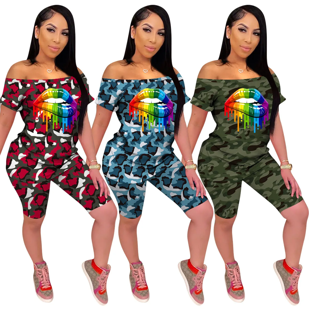 2020 Summer New Women Suit European and American Ladies 's Camouflage Printing Fashion Casual Sports Two - Piece Set
2020 Summer New Women Suit European and American Ladies 's Camouflage Printing Fashion Casual Sports Two - Piece Set