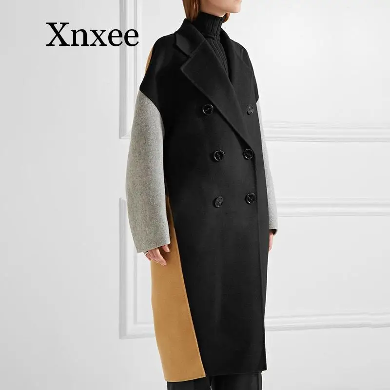 Autumn And Winter Fashion New Women Plus Large Block Color Matching Lapel Double-breasted Cashmere Coat
Autumn And Winter Fashion New Women Plus Large Block Color Matching Lapel Double-breasted Cashmere Coat