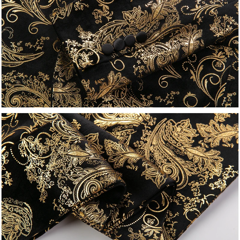 Bronzing Print Dress men Suit Set 2020 casual business Two Buttons gold slim fit birthday party wedding Men's Suits 3 piece sets
Bronzing Print Dress men Suit Set 2020 casual business Two Buttons gold slim fit birthday party wedding Men's Suits 3 piece sets