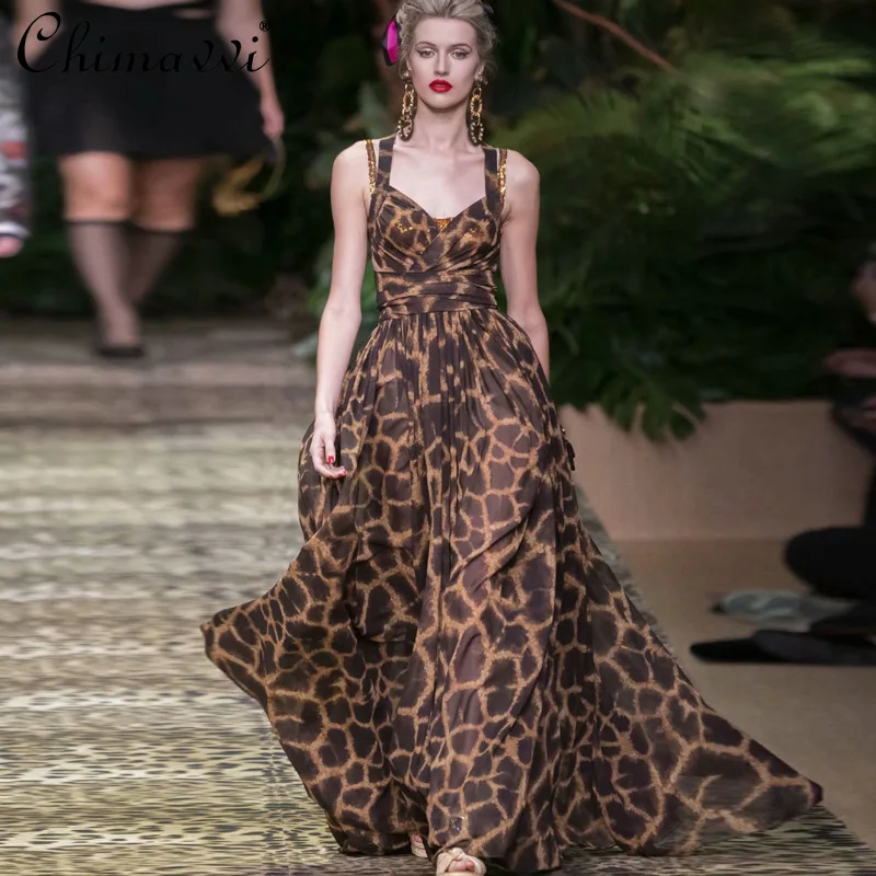 Fashion Sexy Leopard Print Maxi Dress Women Sling Elegant Large Hem Dress 2021 Vacation Flowy Slimming Elegant Dress Summer
Fashion Sexy Leopard Print Maxi Dress Women Sling Elegant Large Hem Dress 2021 Vacation Flowy Slimming Elegant Dress Summer