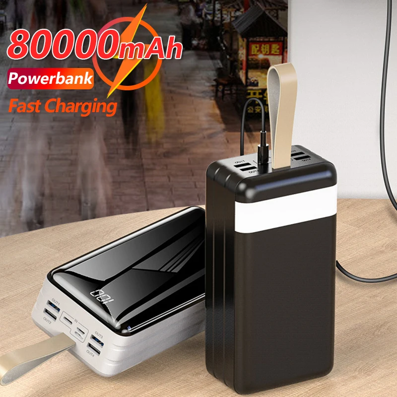 Внешний аккумулятор, 80000 мАч, 4 USB-порта, со светодиодной подсветкой 
Внешний аккумулятор, 80000 мАч, 4 USB-порта, со светодиодной подсветкой