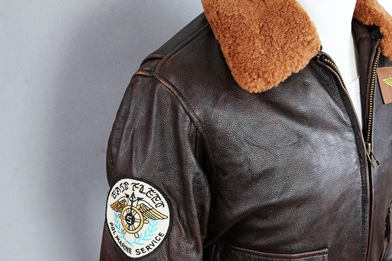 2020 Air Force Flight Genuine Leather Men Fur Collar Cowhide Bomber Jacket Brown Slim Fit Winter Coat Male
2020 Air Force Flight Genuine Leather Men Fur Collar Cowhide Bomber Jacket Brown Slim Fit Winter Coat Male