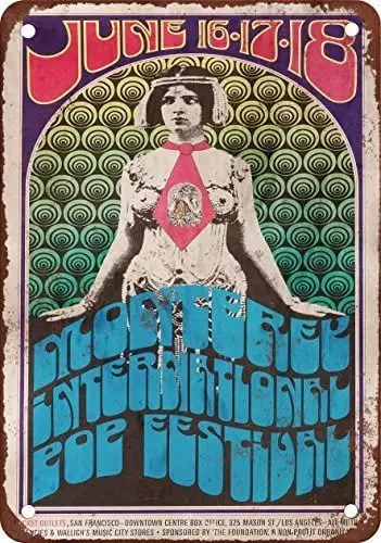

1967 Monterey Pop Festival Vintage Look Reproduction Metal Tin Sign 8X12 Inches