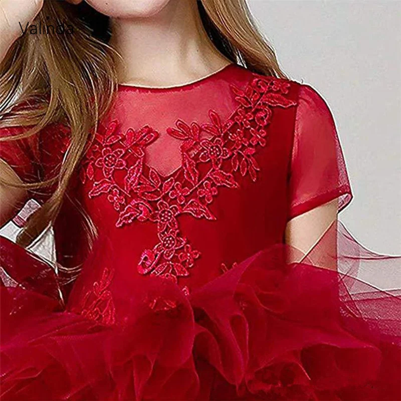 Dark Red Girl Pageant Dresses Little Princess Tulle Gown for Wedding Banquet Dresses
Dark Red Girl Pageant Dresses Little Princess Tulle Gown for Wedding Banquet Dresses