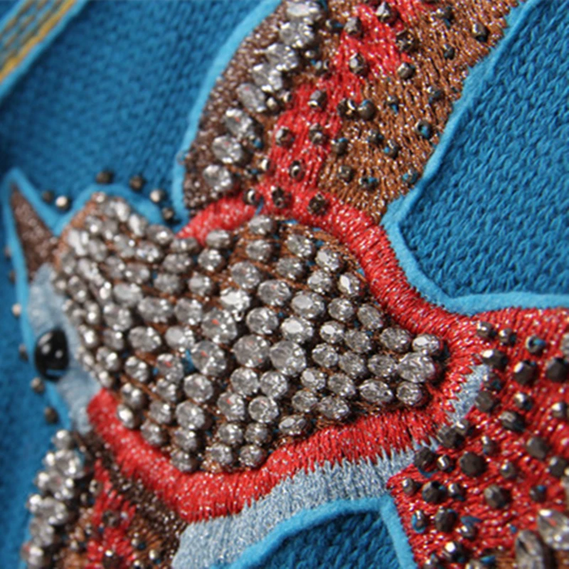 Fashion Autumn Women's Long New Sleeve Blue Sweater Luxury Crystal Beading Bird Embroidery Vintage Pullover Femme Clothing LCY57
Fashion Autumn Women's Long New Sleeve Blue Sweater Luxury Crystal Beading Bird Embroidery Vintage Pullover Femme Clothing LCY57