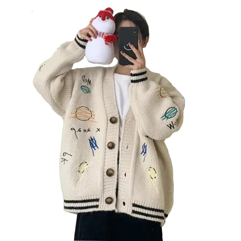 Autumn Winter Loose Knitted Cardigans Women 2020 Japanese Sweet Cute Sweater Coat Fashion Embroidery Knitwear Jacket Female
Autumn Winter Loose Knitted Cardigans Women 2020 Japanese Sweet Cute Sweater Coat Fashion Embroidery Knitwear Jacket Female