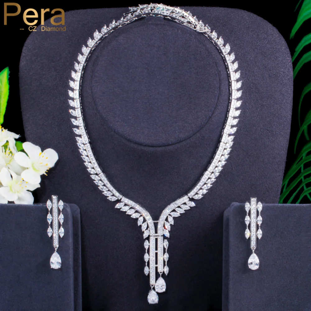 Pera Brand Design Shiny Cubic Zirconia Long Dangle Waterdrop Pendant Necklace Sets for Women Wedding Jewelry Accessories J423
Pera Brand Design Shiny Cubic Zirconia Long Dangle Waterdrop Pendant Necklace Sets for Women Wedding Jewelry Accessories J423