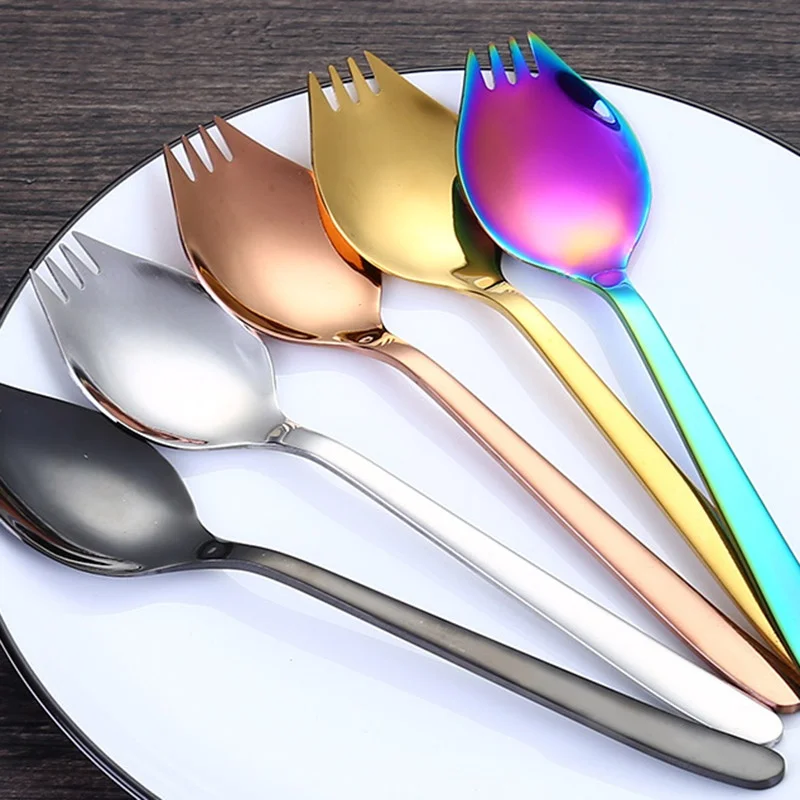 Stainless Steel Spoon Fork Two-purpose Western Food Salad Spoon Serving Spoon For Coffee Ice Cream Dessert Kitchen Gadgets
Stainless Steel Spoon Fork Two-purpose Western Food Salad Spoon Serving Spoon For Coffee Ice Cream Dessert Kitchen Gadgets