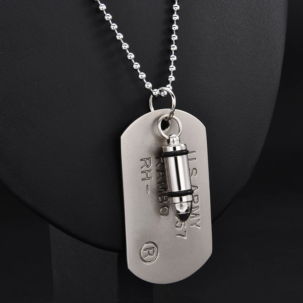 High Quality Fashion Men Military Army Bullet Charm Tags SINGLE EMBOSSED Chain Pendant Necklace Jewelry Gift
High Quality Fashion Men Military Army Bullet Charm Tags SINGLE EMBOSSED Chain Pendant Necklace Jewelry Gift