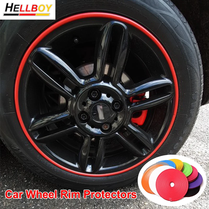 

8m Car Tire Wheel Rim Protector Sticker Strips For Q5 A5 VW Tiguan Volkswagen Passat B7 CC Audi A3 8V 8P A4 B8 A1 S3 RS3 S4 RS4