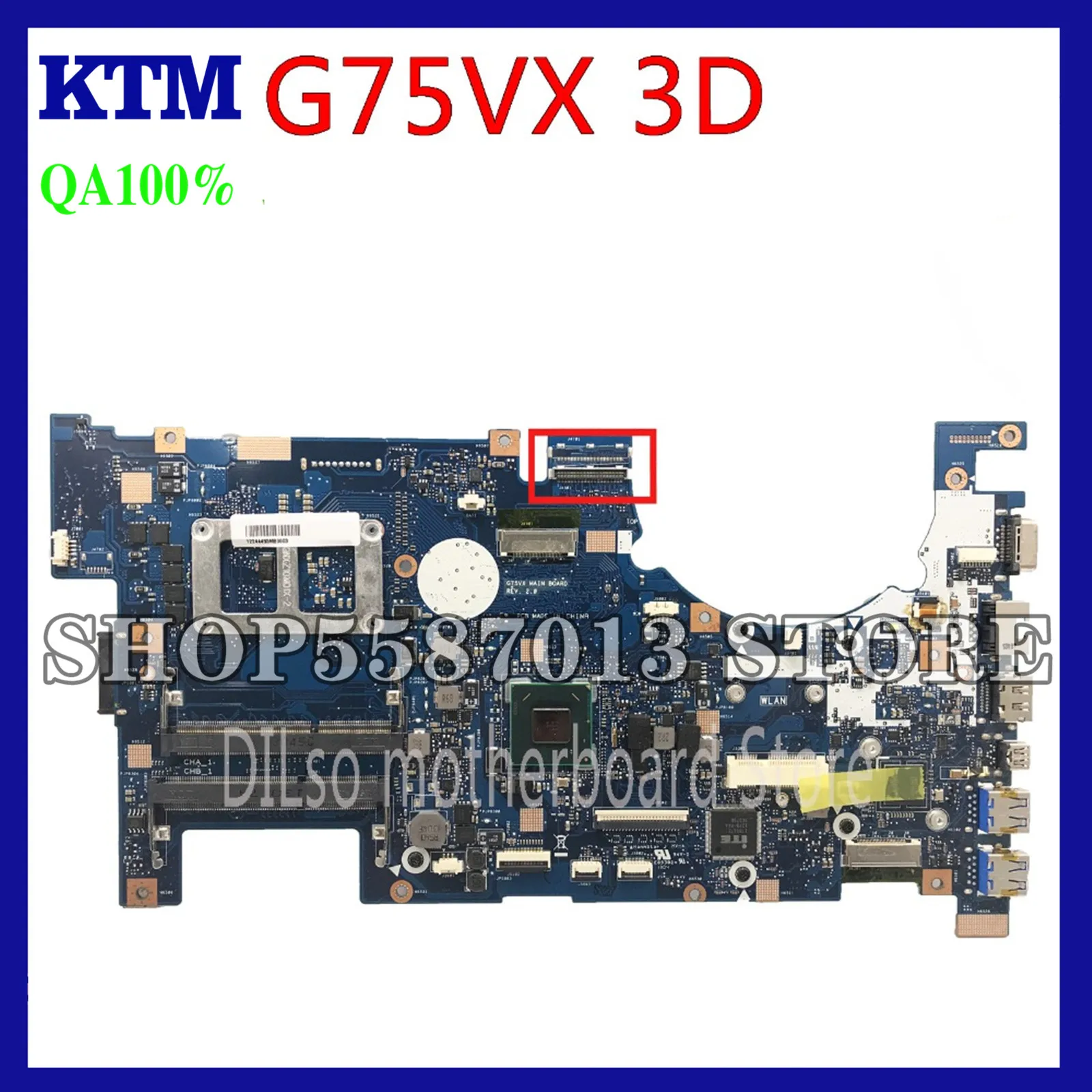 KEFU G75VX 2D/3D For ASUS G75VW G75V G75VX Support 2D/3D Connector HM65 Laptop Motherboard 100% Test Work Original
KEFU G75VX 2D/3D For ASUS G75VW G75V G75VX Support 2D/3D Connector HM65 Laptop Motherboard 100% Test Work Original