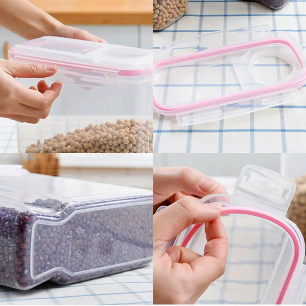 PP Food Storage Box Plastic Clear Cereal Container Set With Pour Lids Kitchen Storage Bottles Jars Airtight Dried Grains Tank
PP Food Storage Box Plastic Clear Cereal Container Set With Pour Lids Kitchen Storage Bottles Jars Airtight Dried Grains Tank
