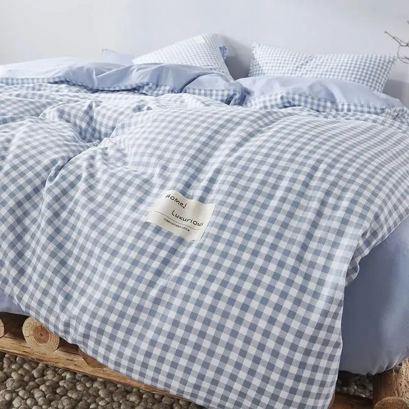 Washed cotton quilt cover single piece simple solid color striped student dormitory single double quilt cover bed four-piece set
Washed cotton quilt cover single piece simple solid color striped student dormitory single double quilt cover bed four-piece set