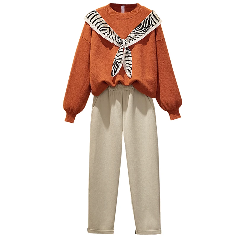 2020 Winter New Korean Version Outfits Round Neck Sweater High Waist Woolen Straight Harem Pants Women's Two-Piece Set
2020 Winter New Korean Version Outfits Round Neck Sweater High Waist Woolen Straight Harem Pants Women's Two-Piece Set