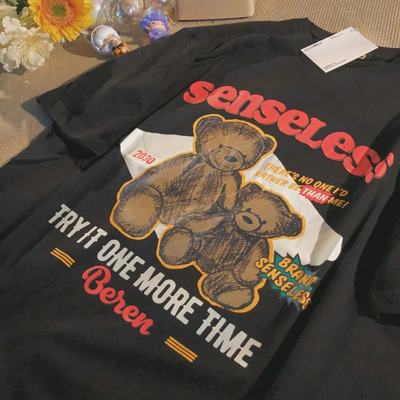 Women Tshirt senseless bear goth Short Sleeve Tops y2k Tee 2021 Fashion T Shirt for Women Clothing T-shirts Harajuku Female
Women Tshirt senseless bear goth Short Sleeve Tops y2k Tee 2021 Fashion T Shirt for Women Clothing T-shirts Harajuku Female