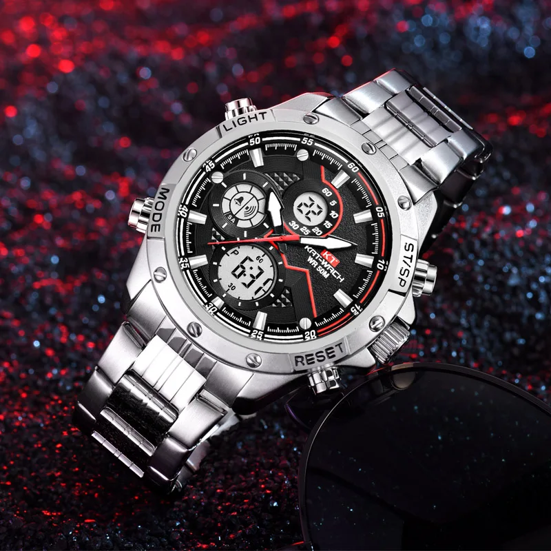 Design Men's Watches Top Brand Luxury Sports Watches Men Dual Display Clock Male Steel Waterproof Wristwatches Orologio Uomo
Design Men's Watches Top Brand Luxury Sports Watches Men Dual Display Clock Male Steel Waterproof Wristwatches Orologio Uomo