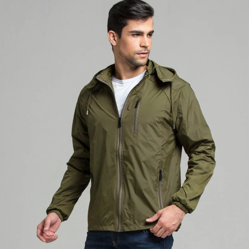 Men's Sportswear Thin Jacket Spring Autumn Military Windbreaker Hooded Zipper Jackets Male Outwear Sunscreen Coats jaqueta
Men's Sportswear Thin Jacket Spring Autumn Military Windbreaker Hooded Zipper Jackets Male Outwear Sunscreen Coats jaqueta