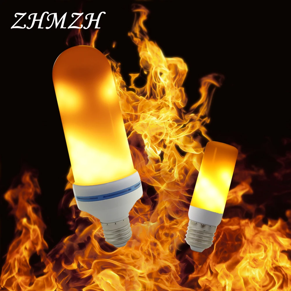 

AC 85-265V 2835SMD LED Flame Bulb E27 Effect Fire Light Simulated 3W 9W Flickering Lamp Decoration Creative Flicker Corn Lights