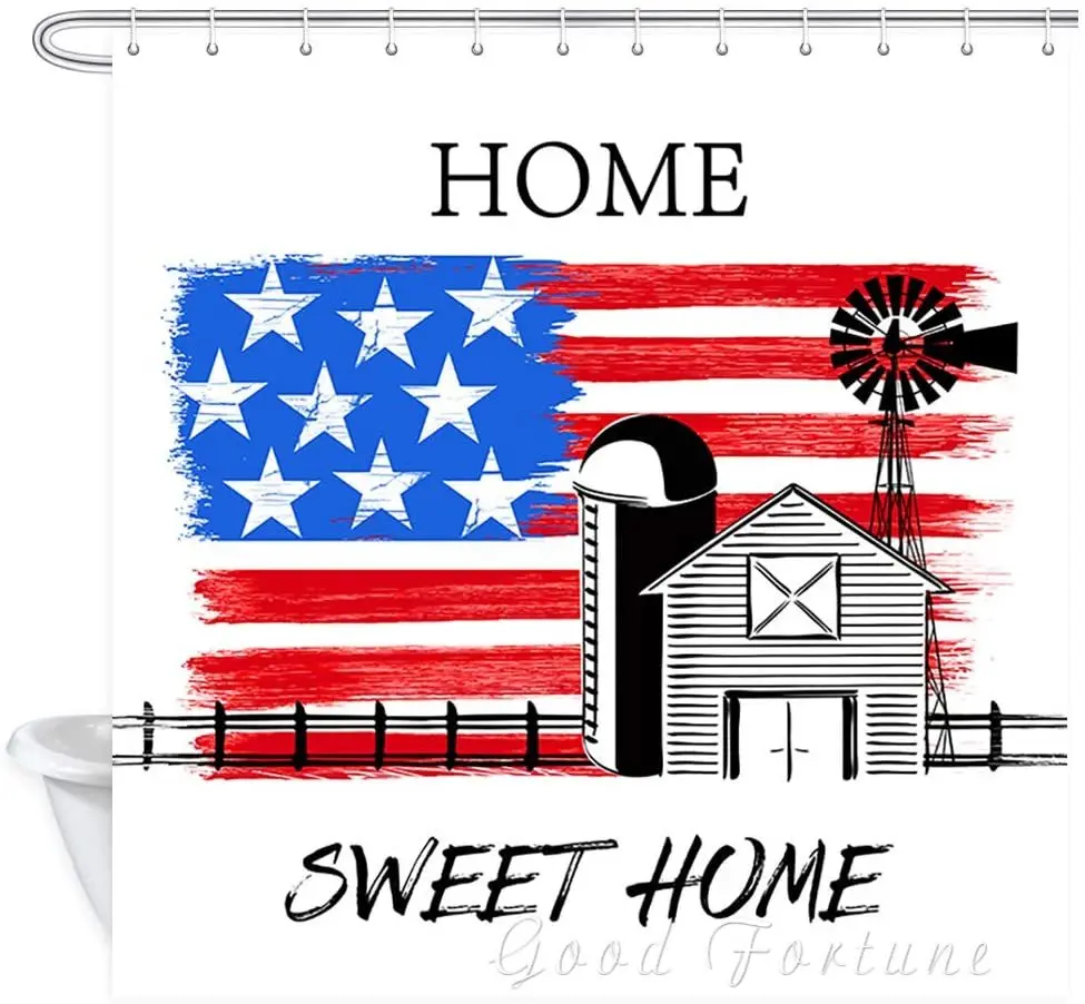 American Country View Barn And Farmhouse Fencing American Flag, Waterproof Polyester Shower Curtain
American Country View Barn And Farmhouse Fencing American Flag, Waterproof Polyester Shower Curtain