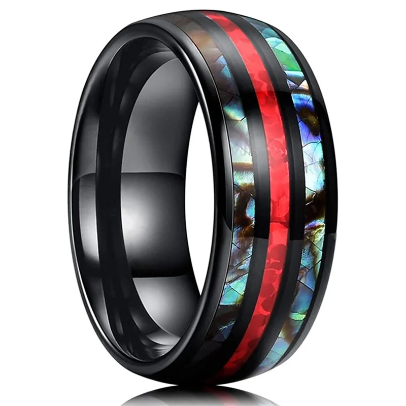 8mm Fashion Men Ring Tungsten RedShell Inlaid With Exquisite Anniversary Gift For Men Women Jewelry Accessories
8mm Fashion Men Ring Tungsten RedShell Inlaid With Exquisite Anniversary Gift For Men Women Jewelry Accessories