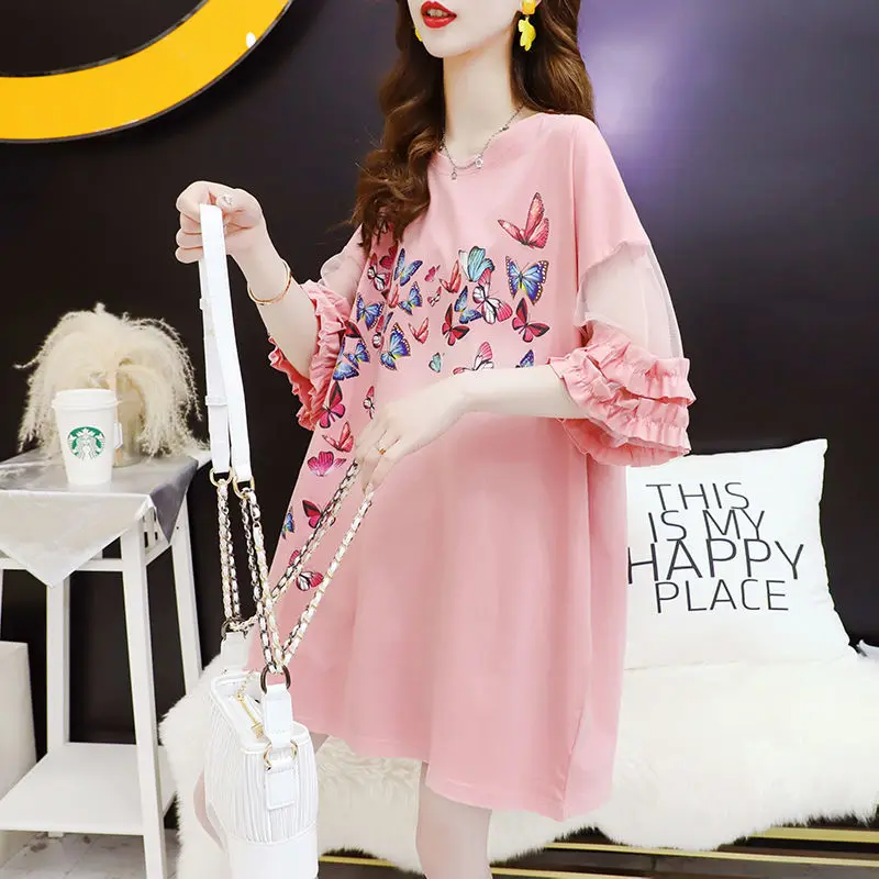 Casual Ruffles Short Sleeve Plus Size Embroidery Brand T Shirts Women Fashion Loose Oversize Harajuku Tee Summer Student Top 055
Casual Ruffles Short Sleeve Plus Size Embroidery Brand T Shirts Women Fashion Loose Oversize Harajuku Tee Summer Student Top 055