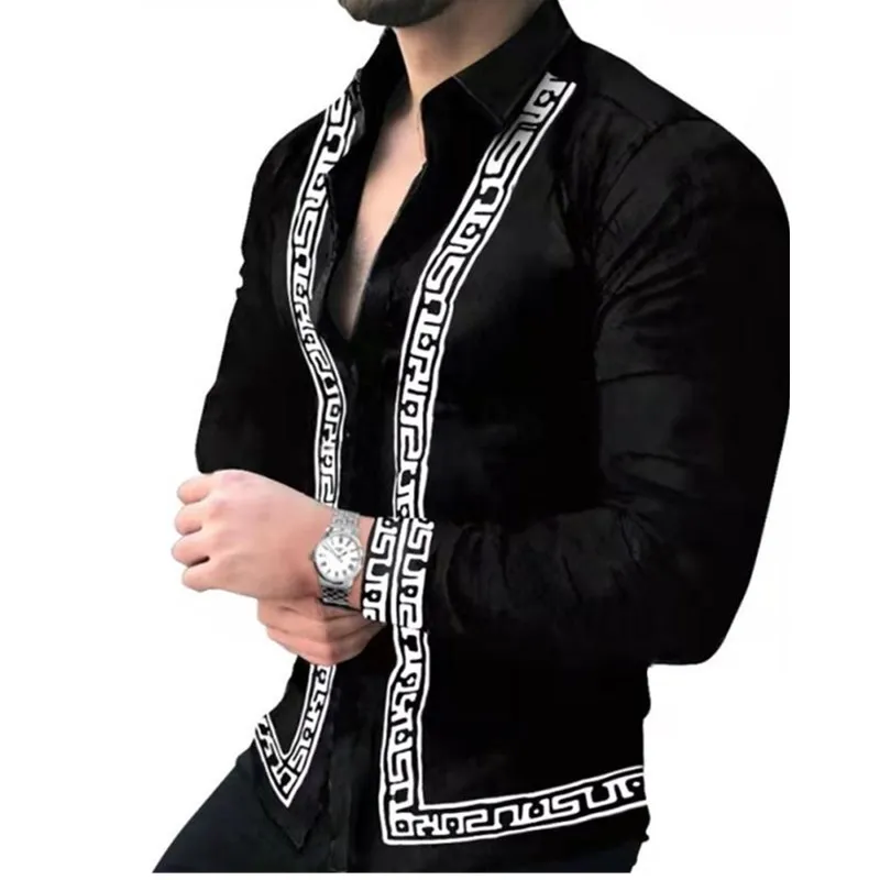 2021 Men's Slim Shirt Autumn Casual Turn-down Collar Streetwear Fashion Together Long Sleeve High Quality Black Printed shirt
2021 Men's Slim Shirt Autumn Casual Turn-down Collar Streetwear Fashion Together Long Sleeve High Quality Black Printed shirt