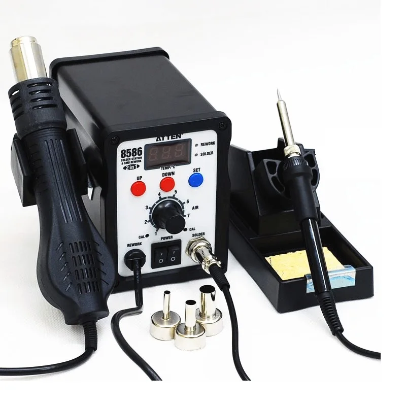 2 in 1 750W Soldering Station LCD Digital Display Welding Rework Station For Cell-Phone BGA SMD PCB IC Repair Solder Tools 8586
2 in 1 750W Soldering Station LCD Digital Display Welding Rework Station For Cell-Phone BGA SMD PCB IC Repair Solder Tools 8586