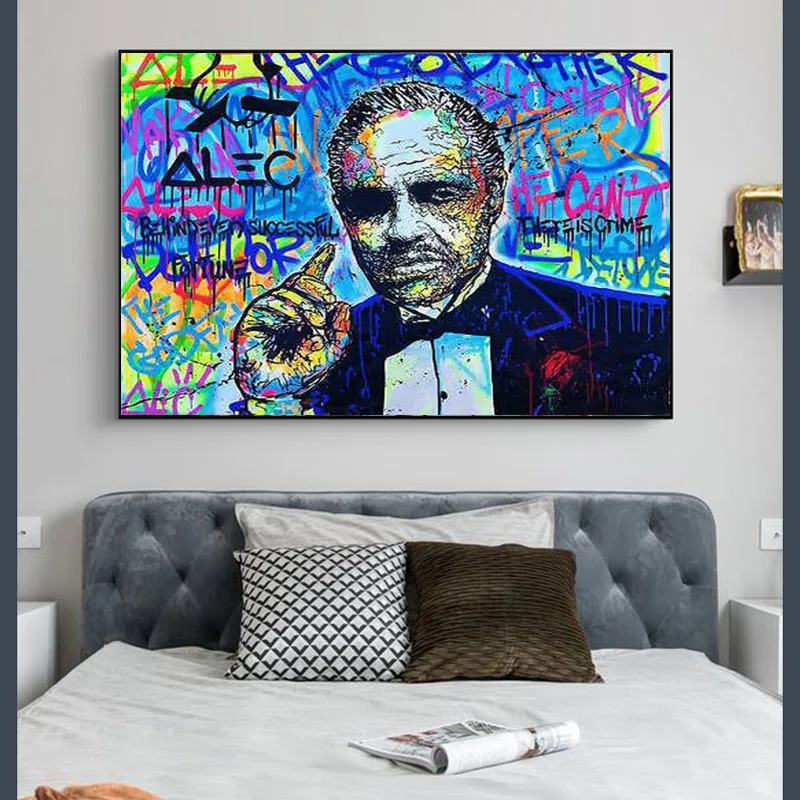 Graffiti Art Movie Godfather Portrait Poster Canvas Painting Posters and Prints Cuadros Wall Art for Living Room Home Decor
Graffiti Art Movie Godfather Portrait Poster Canvas Painting Posters and Prints Cuadros Wall Art for Living Room Home Decor