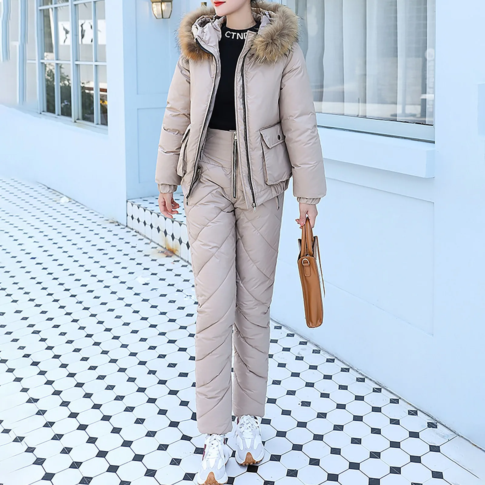 Комплект из 2 предметов, пуховик, пальто для женщин, Зимняя Повседневная модная верхняя одежда с капюшоном и толстые брюки, облегающий жакет,... 
Комплект из 2 предметов, пуховик, пальто для женщин, Зимняя Повседневная модная верхняя одежда с капюшоном и толстые брюки, облегающий жакет,...