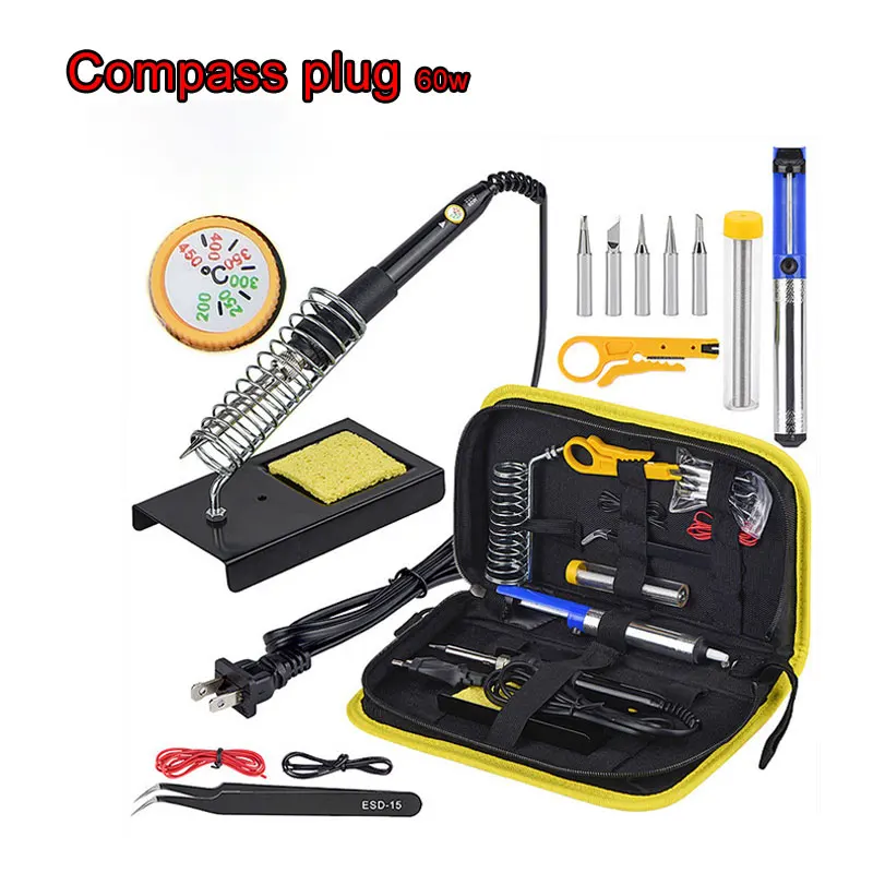 New Electric Soldering Iron Kit 60W 220V Temperature Adjustable Solder Iron Kit Welding Tool Set Soldering Tips Wires Station
New Electric Soldering Iron Kit 60W 220V Temperature Adjustable Solder Iron Kit Welding Tool Set Soldering Tips Wires Station