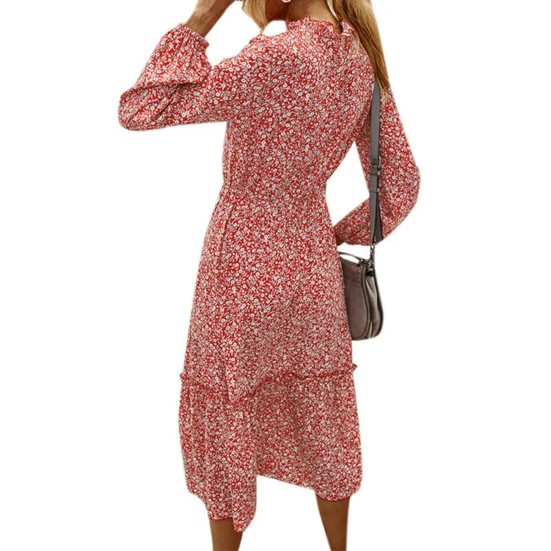 Womens Floral Long Sleeve Swing Midi Dress Ladies Holiday Casual Beach Autumn
Womens Floral Long Sleeve Swing Midi Dress Ladies Holiday Casual Beach Autumn