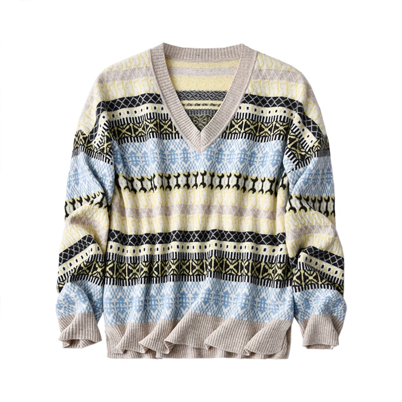 SHUCHAN Women Clothes 2021 Korean Fashion England Style V-Neck Wool Sweater Women Geometric Loose-fitting Dropshipping
SHUCHAN Women Clothes 2021 Korean Fashion England Style V-Neck Wool Sweater Women Geometric Loose-fitting Dropshipping